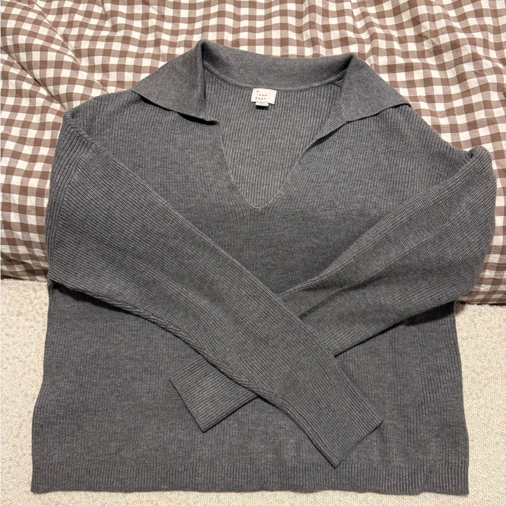 A New Day V neck Polo Sweater